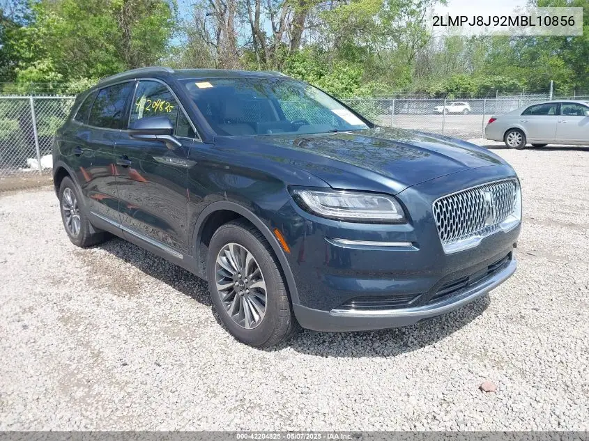 2021 Lincoln Nautilus Standard VIN: 2LMPJ8J92MBL10856 Lot: 42204825