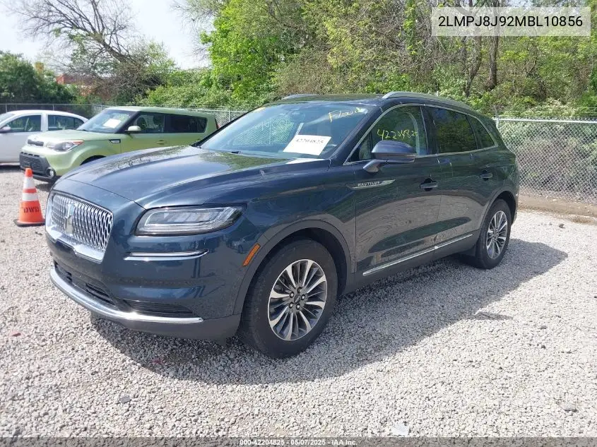 2021 Lincoln Nautilus Standard VIN: 2LMPJ8J92MBL10856 Lot: 42204825