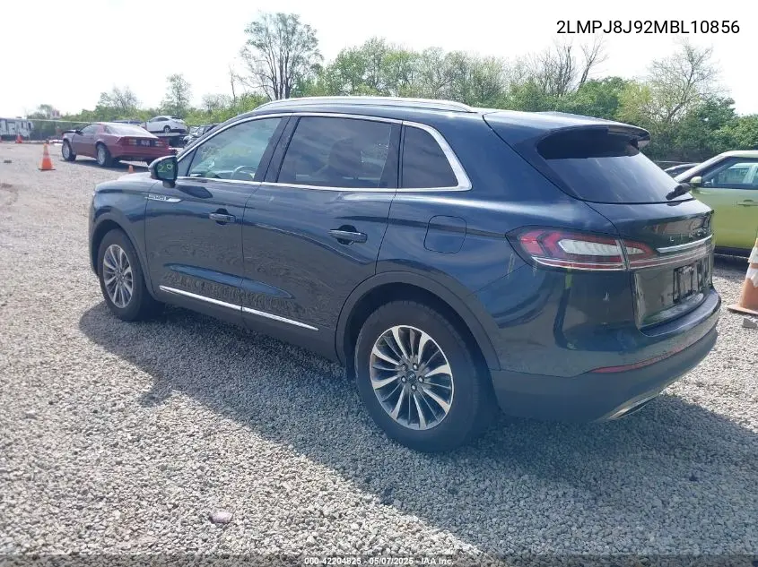 2021 Lincoln Nautilus Standard VIN: 2LMPJ8J92MBL10856 Lot: 42204825