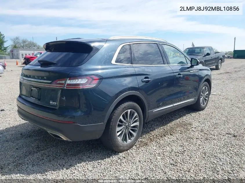 2021 Lincoln Nautilus Standard VIN: 2LMPJ8J92MBL10856 Lot: 42204825