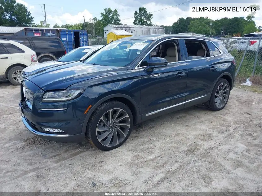 2021 Lincoln Nautilus Reserve VIN: 2LMPJ8KP9MBL16019 Lot: 42522663