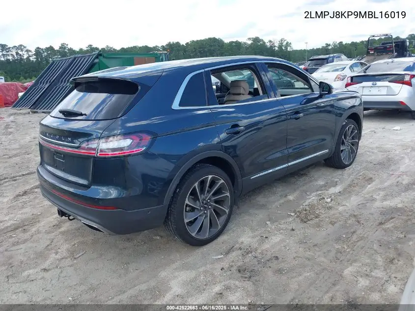 2021 Lincoln Nautilus Reserve VIN: 2LMPJ8KP9MBL16019 Lot: 42522663