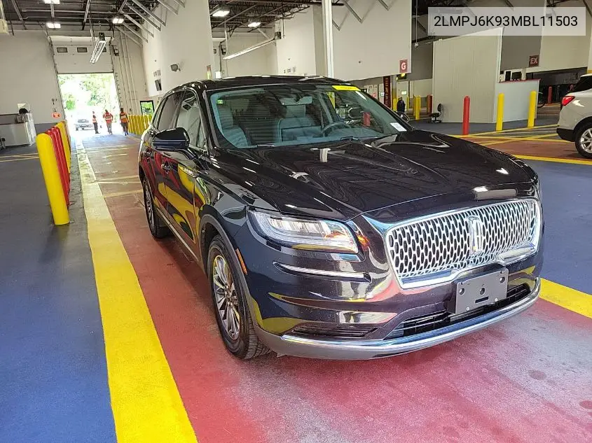 2021 Lincoln Nautilus Reserve VIN: 2LMPJ6K93MBL11503 Lot: 42610965