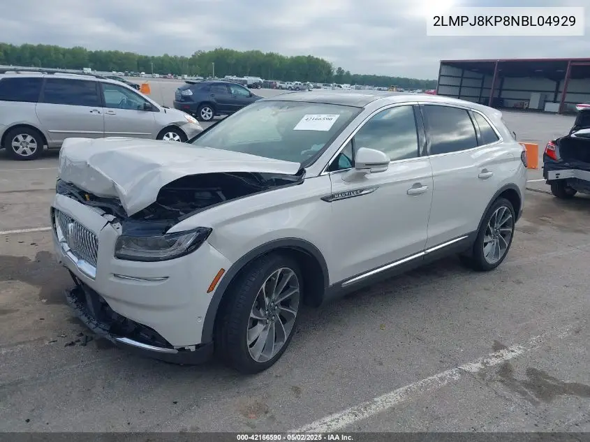 2022 Lincoln Nautilus Reserve VIN: 2LMPJ8KP8NBL04929 Lot: 42166590