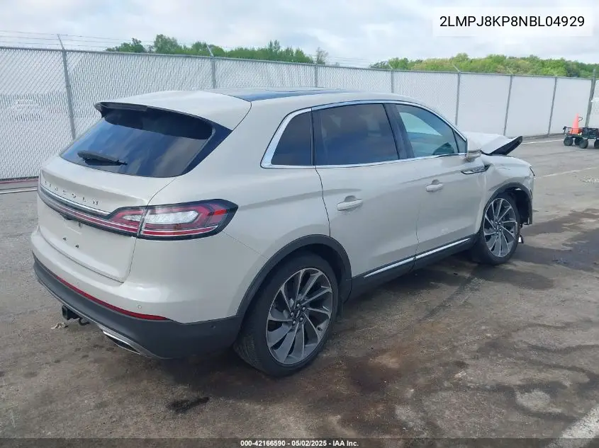 2022 Lincoln Nautilus Reserve VIN: 2LMPJ8KP8NBL04929 Lot: 42166590