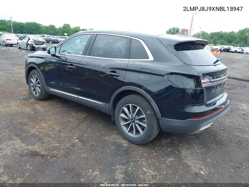 2022 Lincoln Nautilus Standard VIN: 2LMPJ8J9XNBL18947 Lot: 42536215
