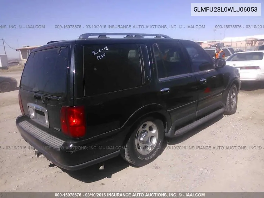 1998 Lincoln Navigator VIN: 5LMFU28L0WLJ06053 Lot: 16978676