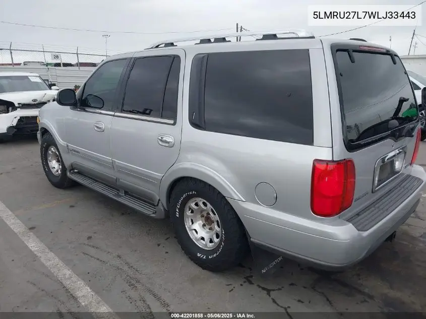 1998 Lincoln Navigator VIN: 5LMRU27L7WLJ33443 Lot: 42201858