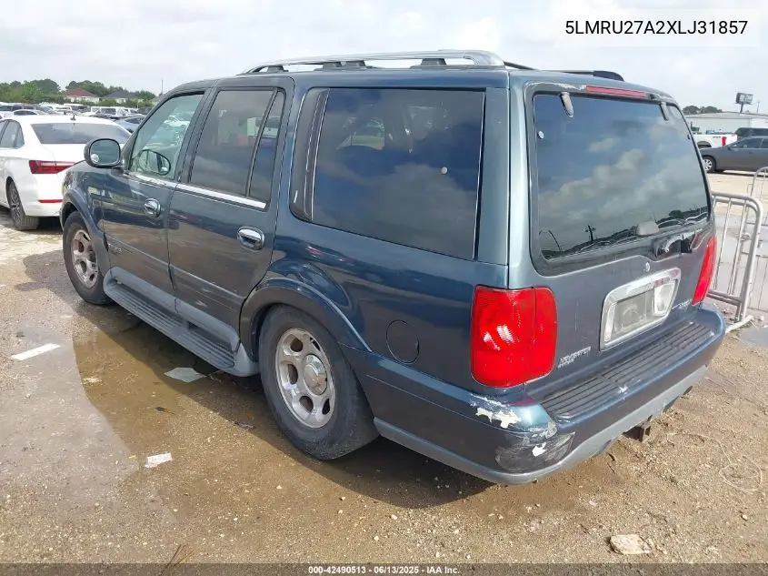 1999 Lincoln Navigator VIN: 5LMRU27A2XLJ31857 Lot: 42490513