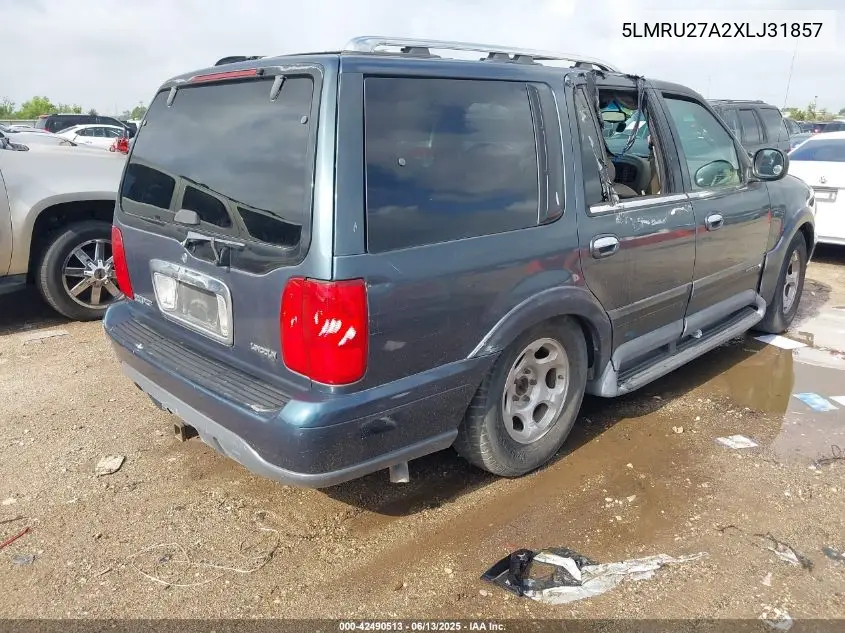 1999 Lincoln Navigator VIN: 5LMRU27A2XLJ31857 Lot: 42490513