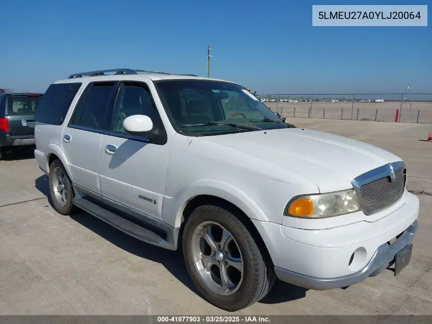 2000 Lincoln Navigator VIN: 5LMEU27A0YLJ20064 Lot: 41877903