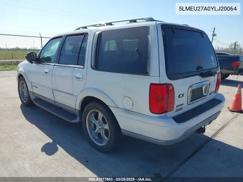 2000 Lincoln Navigator VIN: 5LMEU27A0YLJ20064 Lot: 41877903