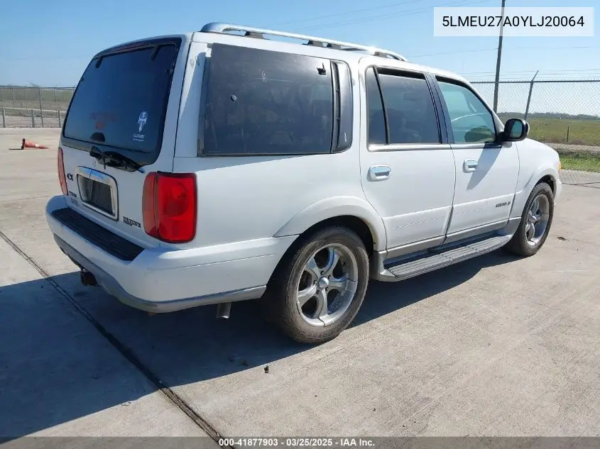 2000 Lincoln Navigator VIN: 5LMEU27A0YLJ20064 Lot: 41877903
