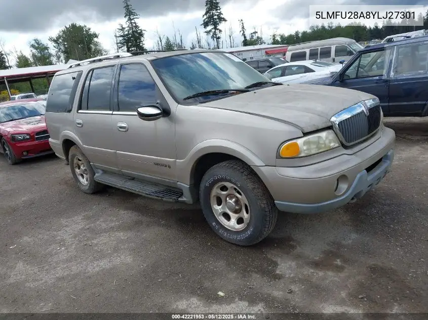 2000 Lincoln Navigator VIN: 5LMFU28A8YLJ27301 Lot: 42221953