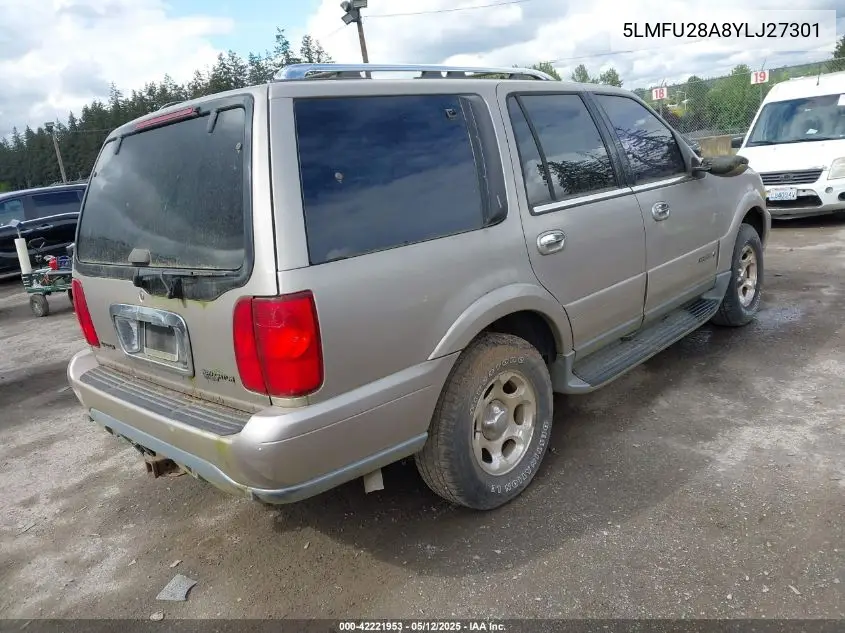 2000 Lincoln Navigator VIN: 5LMFU28A8YLJ27301 Lot: 42221953