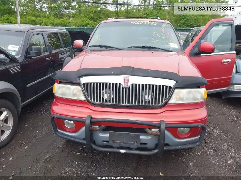 2000 Lincoln Navigator VIN: 5LMFU28A1YLJ38348 Lot: 42377745