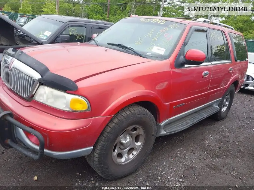 2000 Lincoln Navigator VIN: 5LMFU28A1YLJ38348 Lot: 42377745