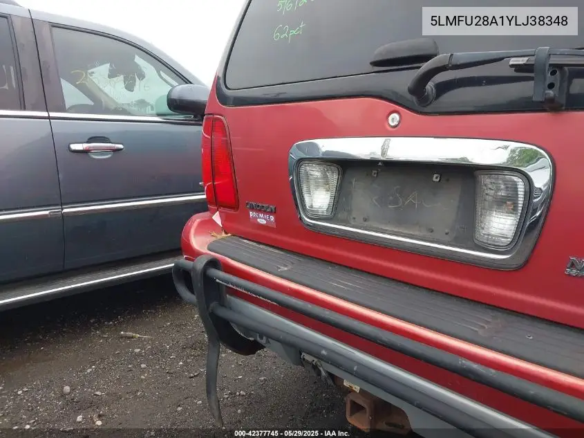 2000 Lincoln Navigator VIN: 5LMFU28A1YLJ38348 Lot: 42377745