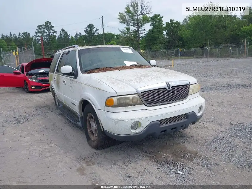 2001 Lincoln Navigator VIN: 5LMEU27R31LJ10219 Lot: 42214862
