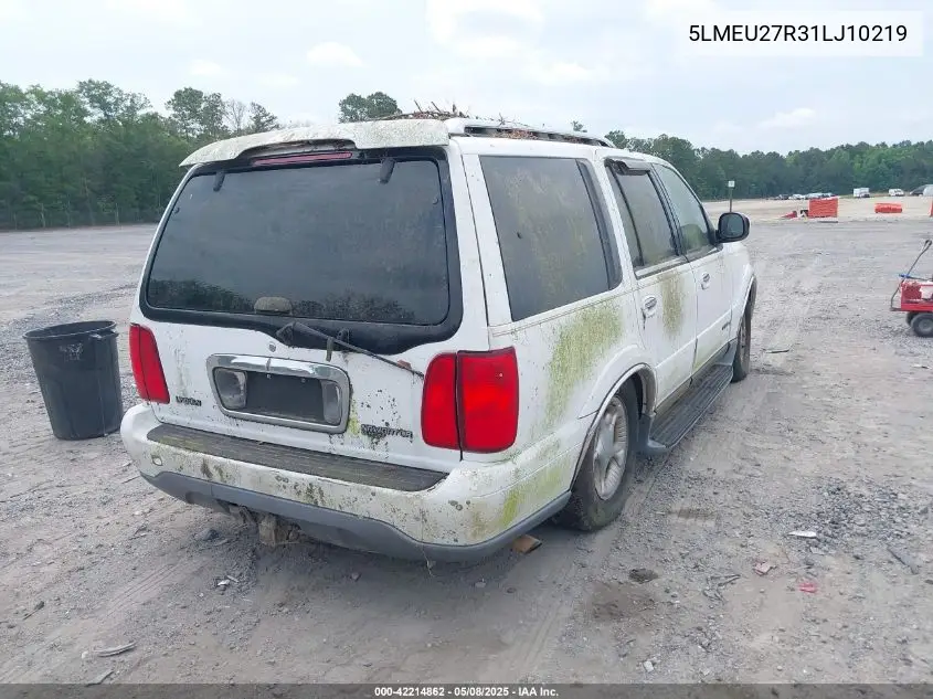 2001 Lincoln Navigator VIN: 5LMEU27R31LJ10219 Lot: 42214862