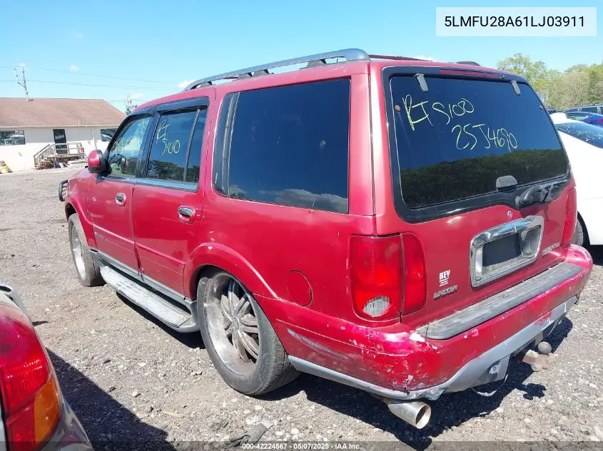 2001 Lincoln Navigator VIN: 5LMFU28A61LJ03911 Lot: 42224567