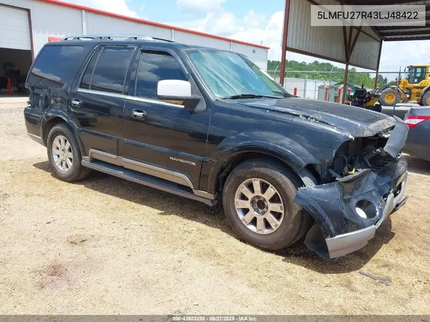 2003 Lincoln Navigator VIN: 5LMFU27R43LJ48422 Lot: 42603255