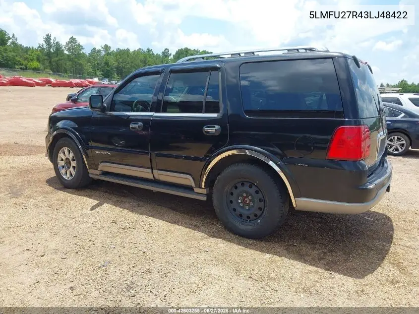 2003 Lincoln Navigator VIN: 5LMFU27R43LJ48422 Lot: 42603255