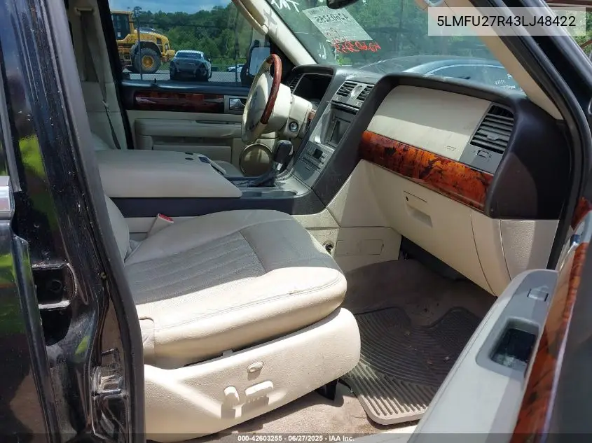 2003 Lincoln Navigator VIN: 5LMFU27R43LJ48422 Lot: 42603255