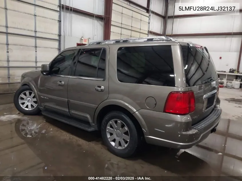 2004 Lincoln Navigator VIN: 5LMFU28R24LJ32137 Lot: 41482220
