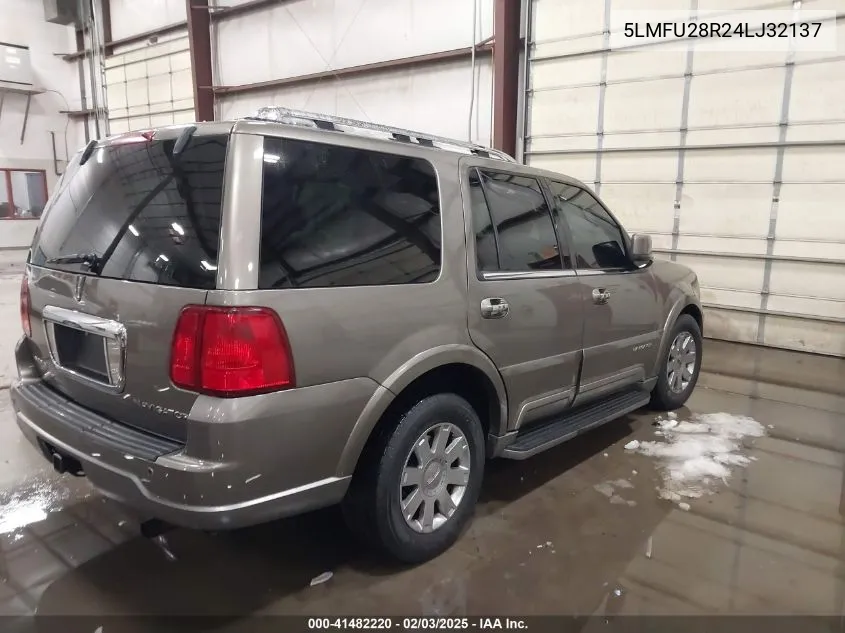 2004 Lincoln Navigator VIN: 5LMFU28R24LJ32137 Lot: 41482220