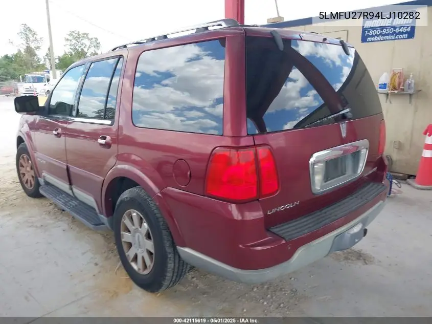 2004 Lincoln Navigator VIN: 5LMFU27R94LJ10282 Lot: 42115619