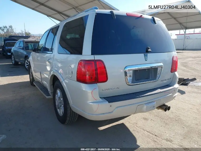 2004 Lincoln Navigator VIN: 5LMFU27R04LJ40304 Lot: 42212537