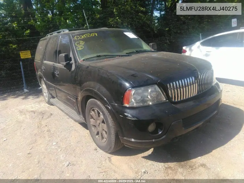 2004 Lincoln Navigator VIN: 5LMFU28RX4LJ40275 Lot: 42245509