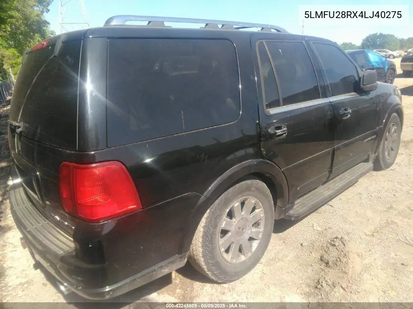 2004 Lincoln Navigator VIN: 5LMFU28RX4LJ40275 Lot: 42245509