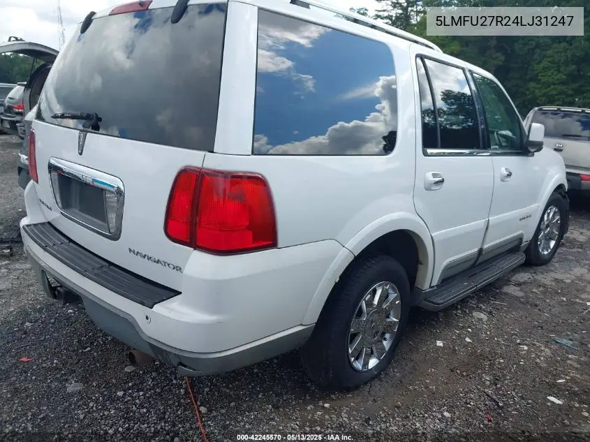 2004 Lincoln Navigator VIN: 5LMFU27R24LJ31247 Lot: 42245570