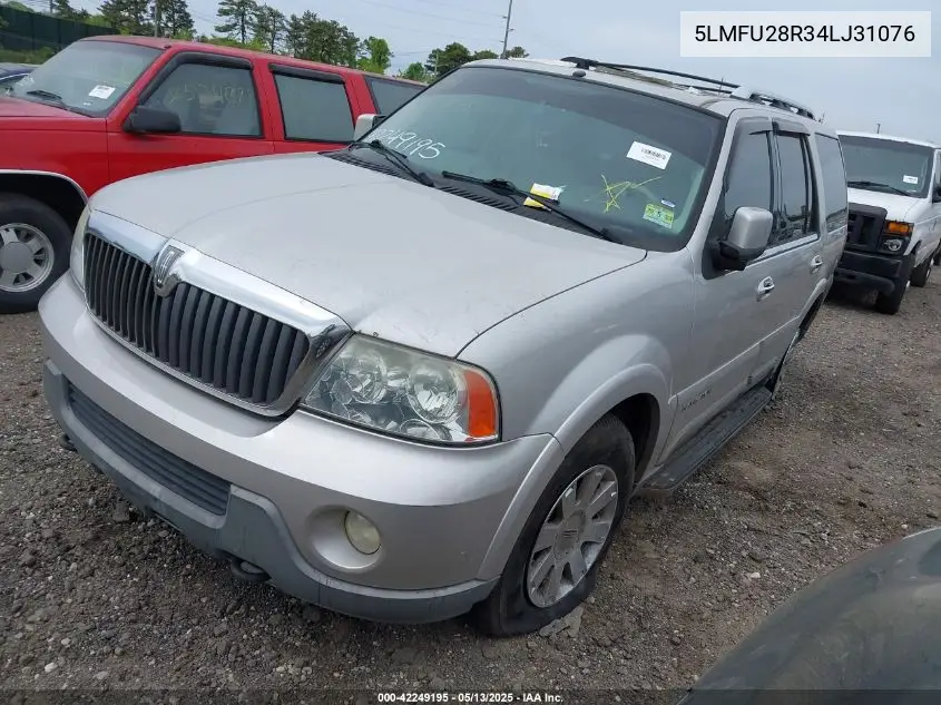 2004 Lincoln Navigator VIN: 5LMFU28R34LJ31076 Lot: 42249195