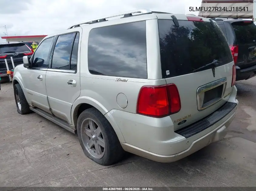 2004 Lincoln Navigator VIN: 5LMFU27R34LJ18541 Lot: 42607985