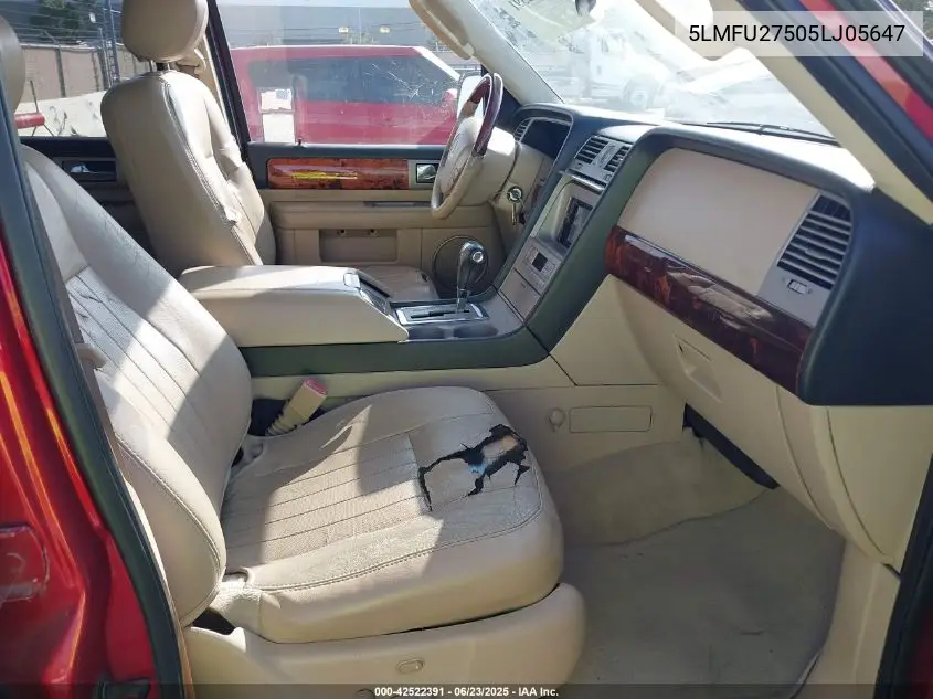 2005 Lincoln Navigator VIN: 5LMFU27505LJ05647 Lot: 42522391