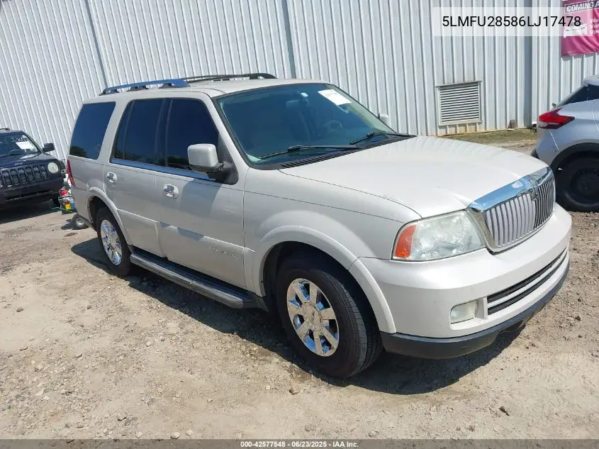 2006 Lincoln Navigator Luxury/Ultimate VIN: 5LMFU28586LJ17478 Lot: 42577548