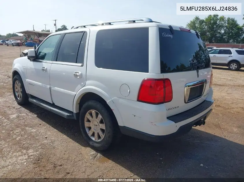 2006 Lincoln Navigator Luxury/Ultimate VIN: 5LMFU285X6LJ24836 Lot: 42774490