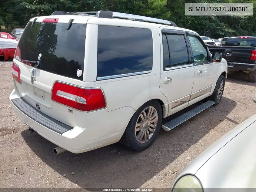 2007 Lincoln Navigator Ultimate VIN: 5LMFU27537LJ00381 Lot: 42666845