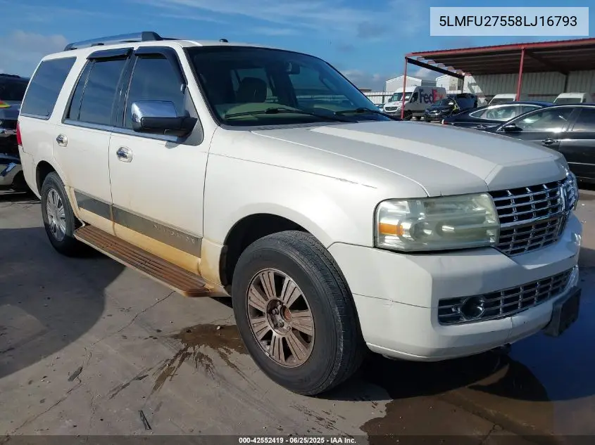 2008 Lincoln Navigator VIN: 5LMFU27558LJ16793 Lot: 42552419