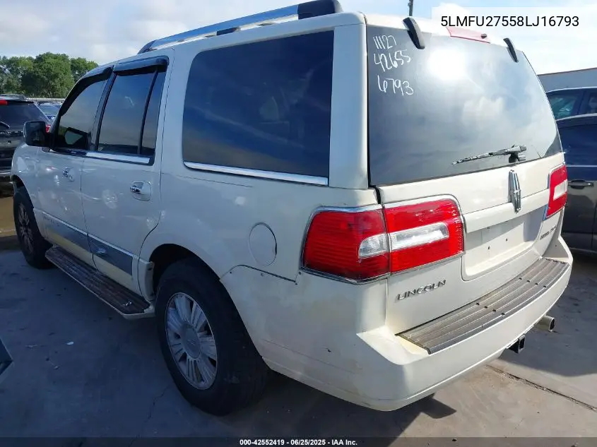 2008 Lincoln Navigator VIN: 5LMFU27558LJ16793 Lot: 42552419