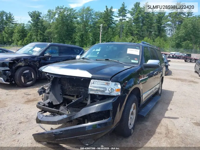 2008 Lincoln Navigator VIN: 5LMFU28598LJ22420 Lot: 42607266