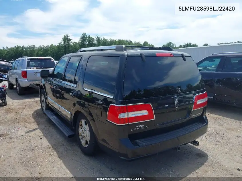 2008 Lincoln Navigator VIN: 5LMFU28598LJ22420 Lot: 42607266