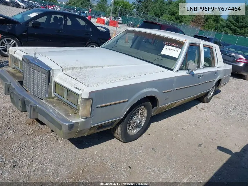 1985 Lincoln Town Car VIN: 1LNBP96F9FY674464 Lot: 42699471
