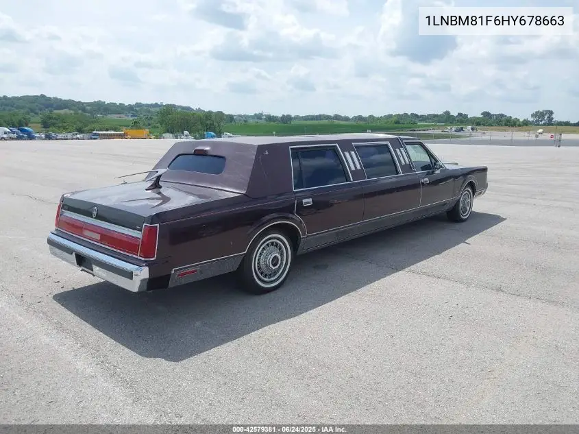 1987 Lincoln Town Car VIN: 1LNBM81F6HY678663 Lot: 42579381