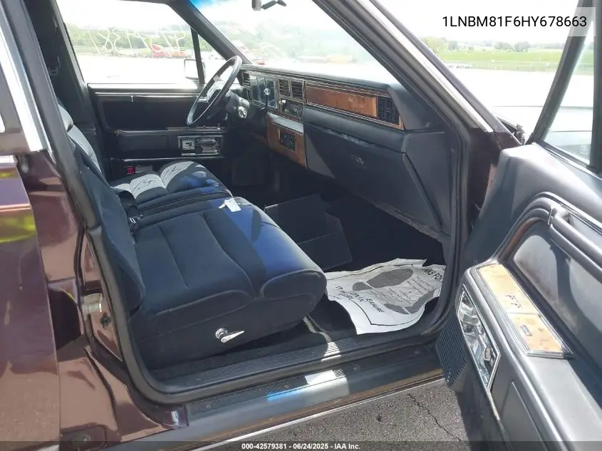 1987 Lincoln Town Car VIN: 1LNBM81F6HY678663 Lot: 42579381