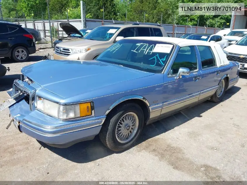 1994 Lincoln Town Car Executive VIN: 1LNLM81W3RY701094 Lot: 42385800