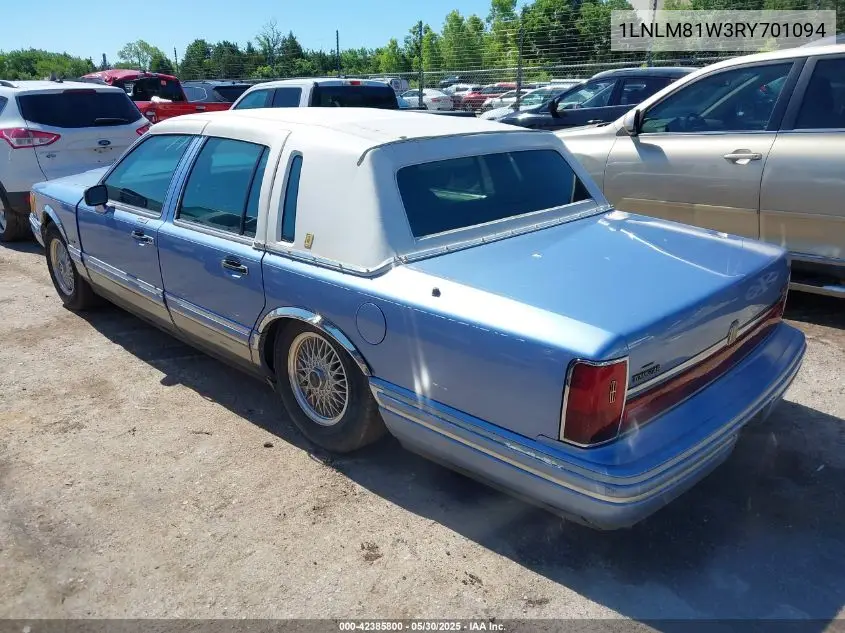 1994 Lincoln Town Car Executive VIN: 1LNLM81W3RY701094 Lot: 42385800